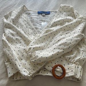 Francesca’s White/Polka Dot Top